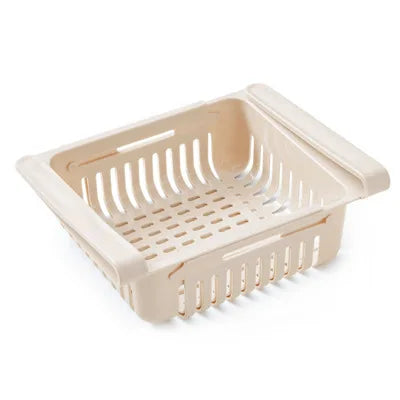 Organizador de Geladeira Retrátil | Cesto para Ovos, Frutas e Legumes