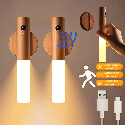 Luminária LED Inteligente com Sensor de Movimento | Luz Sem Fio Recarregável