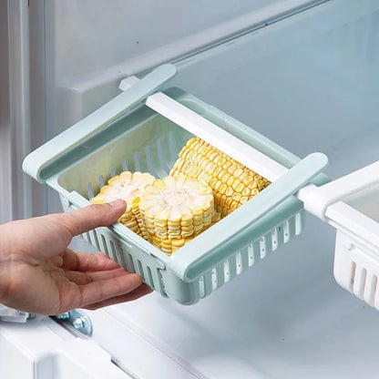 Organizador de Geladeira Retrátil | Cesto para Ovos, Frutas e Legumes