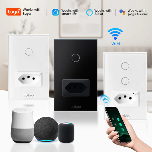 Interruptor Inteligente Wi-Fi Compatível com Alexa e Google Home | Controle por Voz | Bivolt