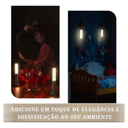 Luminária LED Inteligente com Sensor de Movimento | Luz Sem Fio Recarregável
