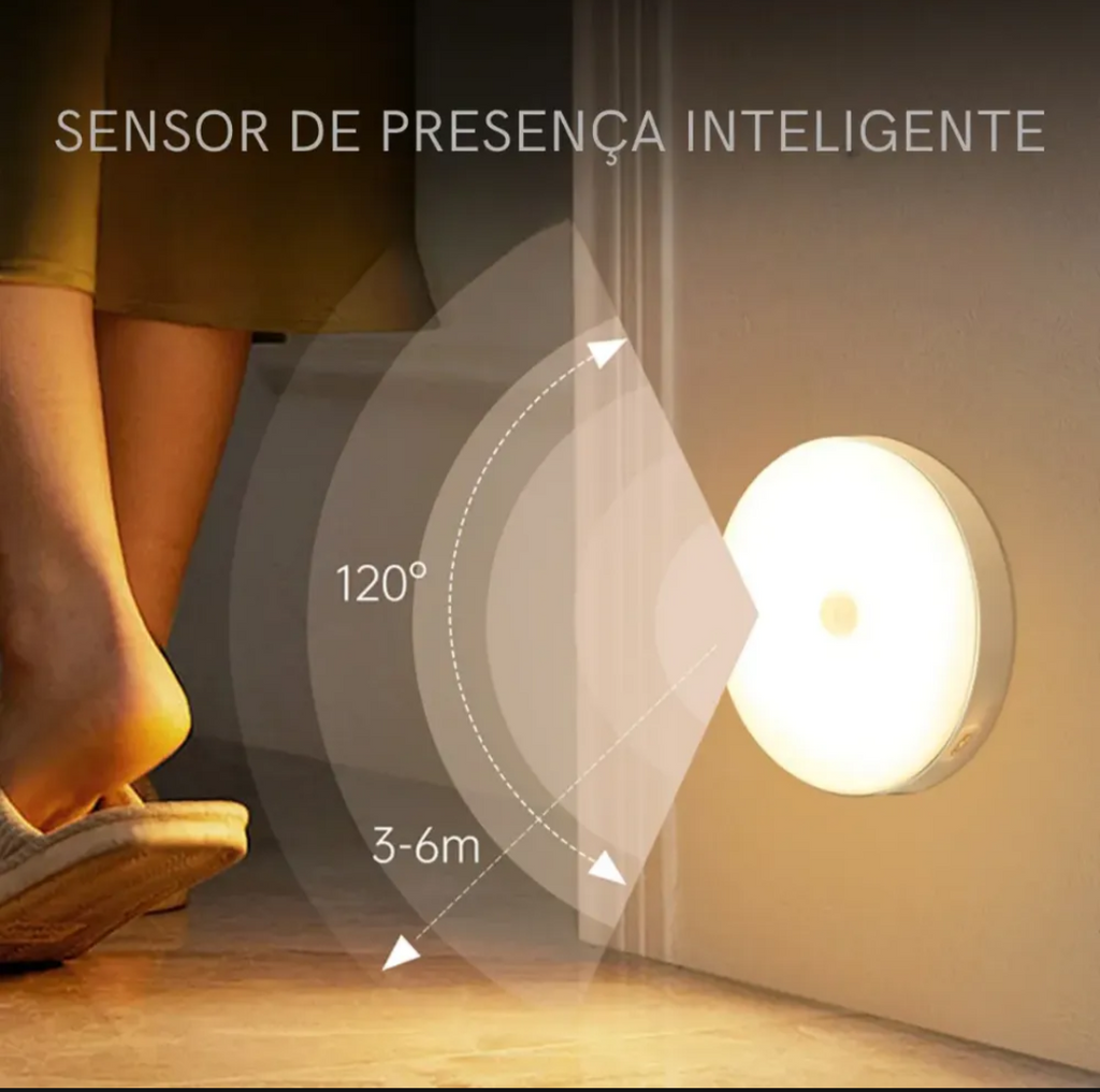 Luminária LED com Sensor de Movimento (Acende Sozinha)